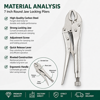 Pince de serrage à mâchoires courbées en acier à haute teneur en carbone, multifonctionnelle, type Vise-Grip, outils à main, fourniture d'usine OEM, vente en gros OEM