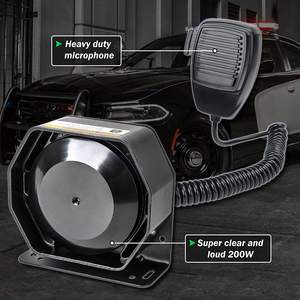 ลำโพงไซเรนโทรโข่งเตือนภัยโทรโข่งสำหรับรถยนต์รถบรรทุก12V 200W มีเสียงดัง130dB 9เสียง - Product Image 4