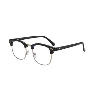 Lunettes anti-lumière bleue demi-cerclées Psn, montures optiques rondes unisexes 3016, légères, motif uni - Product Image 5