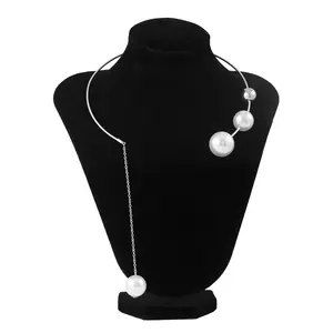 Minimalist Geometric Personalized Round Bead Collar Chain Open Collar Cold Wind Baroque Pearl Necklace