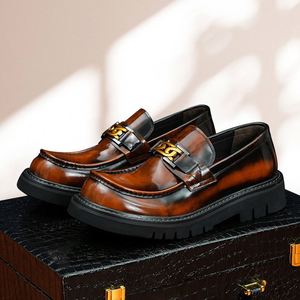 Nouvelles Chaussures Derby Décontractées Haut de Gamme en Cuir de Vachette Véritable, Rehaussantes, à Semelles Épaisses et Respirantes, Idéales pour l'Automne - Product Image 3