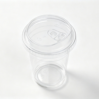 Gobelets en plastique PET transparents à paroi simple 98 mm 360-700 ml, jetables pour boissons froides avec couvercles dôme/plat/à boire directement, pour cafés et salons de thé