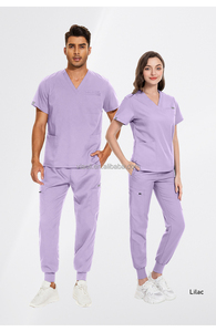 2025 meilleure vente élégant col en v à manches courtes uniforme d'allaitement ensembles personnalisé marque privée femmes gommages médicaux hôpital hauts - Product Image 2