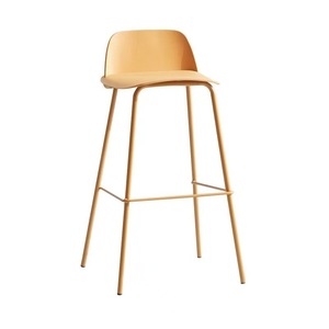 Taburete de Bar Moderno Minimalista con Estructura Metálica Nórdica, Respaldo Alto, para Cafetería, Tienda de Té con Leche, Recepción, Mueble Comercial No Plegable - Product Image 5