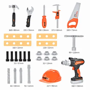 Trẻ Em DIY Mô Phỏng Công Cụ Thiết Lập Đồ Chơi Cậu Bé Điện Khoan Điện Công Cụ Ba Lô Lưu Trữ Đồ Chơi