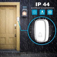 Kit de timbre de puerta Dingdong, impermeable, volumen de 4 niveles, 36 campanas, con rango de 1000 pies, timbre inalámbrico