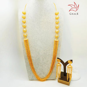 라운드 구슬 술 쥬얼리 세트 아프리카 나이지리아 패션 쥬얼리 세트 보헤미안 보헤미안 보헤미안 보헤미안 수제 목걸이와 귀걸이 세트 결혼식 - Product Image 3