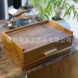 Wooden <b>Tea</b> Bag Storage <b>Box</b> With Drawer Compartment For Desktop Organizing - Product Image 3