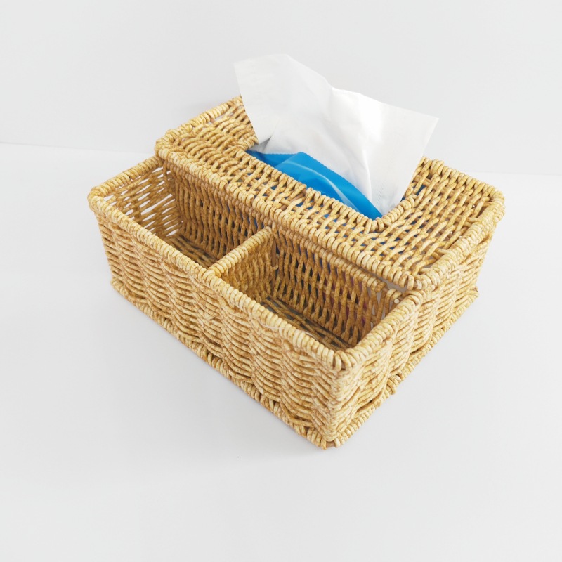 Three-compartment tissue box