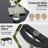 4 pièces meubles de patio extérieur Teslin ensemble de conversation avec verre café table d'appoint causeuse chaise simple