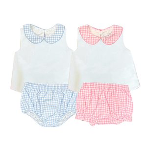 Ropa de Bebé Informal Personalizada de Algodón Orgánico, Camiseta de Algodón y Elastano para Niñas, Conjunto de 2 Piezas, Trajes para Hermanas Pequeñas - Product Image 1