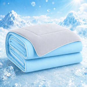 Couette Rafraîchissante Double Face en Tissu Technologique Froid, Couverture Rafraîchissante Douce, Respirante, Soyeuse et Légère, Grise, pour l'Été - Product Image 1