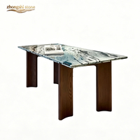 Plateaux de table basse en marbre italien de haute qualité, modernes, verts, polis, luxueux, écologiques et imperméables