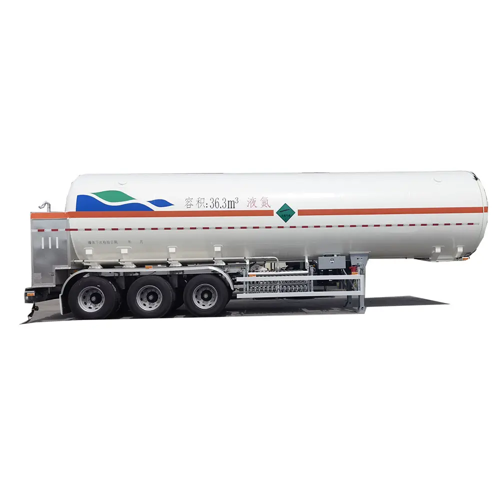 Yüksek kalite satış 28420 litre kriyojenik basınçlı kap O2/N2/LNG depolama yakıt tankeri römorku