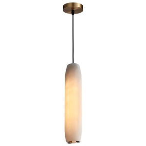Suspension LED minimaliste en marbre naturel espagnol et fer forgé, style nordique simple et luxueux, pour chambre à coucher - Product Image 5