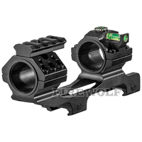 Supports de portée monobloc 25.4mm/30mm Double anneaux Adaptateur de portée de chasse 20mm avec niveau à bulle