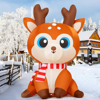 Renne de Noël gonflable géant personnalisé avec éclairage LED pour la décoration de la cour et de la maison