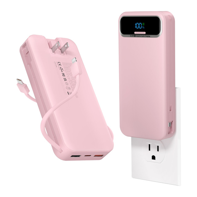 AC Socket Power Bank 20000mAh With Built in Type C LED Display PD20W Fast Charging Portable Travel Wholesale