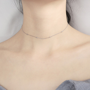 Factory Wholesale Sterling Silver Choker <strong>Necklaces</strong> Pendant Fashion Sterling-silver-jewelry <strong>Statement</strong> <strong>Necklace</strong> for Women - Product Image 3