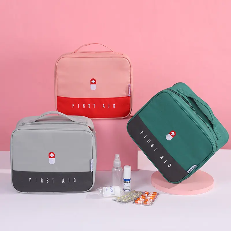 Mini bolsa de remédios portátil, bolsa de armazenamento para viagem e kit de primeiros socorros, organizadora de medicamentos para acampamento, área externa, emergência, sobrevivência, estojo para pílulas