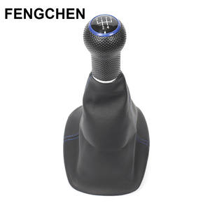 Couvercle de levier de vitesses Fengchen pour Volkswagen Bora Mk4 5 6 vitesses noir avec surpiqûres bleues - Product Image 4
