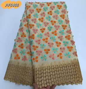 2025 saf pamuk nijerya İsviçre isviçre vual dantel yüksek kalite afrika pamuk pembe işlemeli pamuk dantel elbise bayanlar - Product Image 2