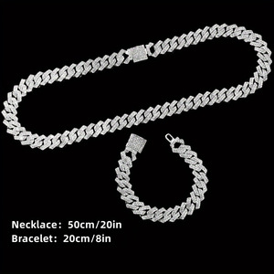 Montre Hip Hop pour <span class=keywords><strong>Homme</strong></span> avec Ensemble de Bijoux, Montre de Luxe pour <span class=keywords><strong>Homme</strong></span>, Collier Cubain, Bracelet, Cadeau, Usage Quotidien - Product Image 5