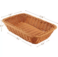 Panier à pain et à fruits en rotin PP tressé fait main, écologique, durable, imperméable, design nordique moderne, gain de place, vente en gros