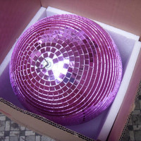 Boule disco de haute qualité en argent de 40 pouces extra large faite à la main en polyfoam + miroir avec moteur