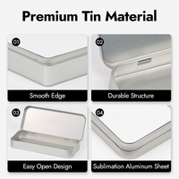 Boîte en métal vierge pour sublimation Prosub, emballage de bonbons, conteneur personnalisé, boîtes cadeaux en métal avec feuille d'aluminium