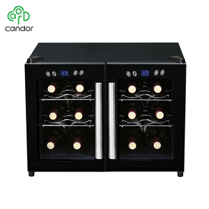 Usine personnalisée 12 bouteille de refroidissement à semi-conducteur électronique à double porte cave à <span class=keywords><strong>vin</strong></span> design - Product Image 2