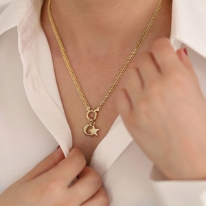 Breloques de bijoux personnalisées en acier inoxydable, vente en gros, en or 14 carats, motifs cœur, clé, cadenas, étoile, éléphant, pour bracelets et colliers - Product Image 3