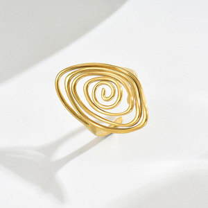 Geometric Irregular Design <b>Open</b> <b>Ring</b> For Women Party Jewelry Gold Tone Fashion <b>Rings</b> JZ1321 - Product Image 3