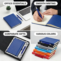 Ensemble de carnet de notes A5 avec logo personnalisé, sangle élastique, stylo, carnet de notes imprimé avec logo, carnet en cuir PU
