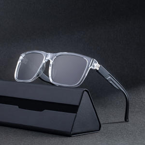 Lunettes de soleil polarisées Lafite à monture carrée pour hommes, verres UV400 TAC, monture en plastique noir et métal, type 3, avec étui - Product Image 2