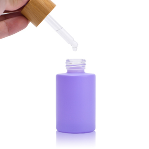 Frasco cuentagotas de vidrio transparente esmerilado verde azul ámbar de 30ml con tapa de bambú para ojos/aceite esencial de <span class=keywords><strong>oliva</strong></span> - Product Image 2