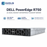 Server Enterprise Dell PowerEdge R750 2U Baru, Dual Intel Xeon Scalable Generasi ke-3 Gold Platinum, 2x 300W GPU, Server Komputasi AI