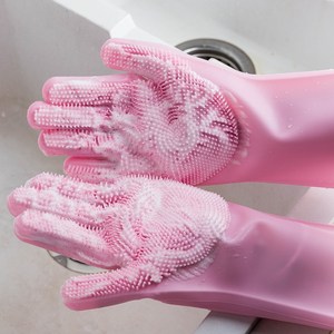 Heat Resistant Kitchen Cleaning <strong>Silicone</strong> <strong>Gloves</strong> for Dish Washing - Product Image 2