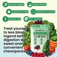 LIFEWORTH Greens Superfood Chews ODM Probiotiques Fibres Supplément Nutritionnel Végétal Marque Privée Digestif Fabricant en Gros