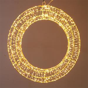 New Design 960L Warm White Copper <b>Wire</b> Metal Wreath Light for Christmas Holiday Party and Garden Decoration - Product Image 1