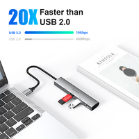 RSHTECH 4 Ports Type C HUB USB 3.1 HUB 10Gbps répartiteur USB haute vitesse Hub USB C pour PC accessoires informatiques ordinateur portable Macbook Pro