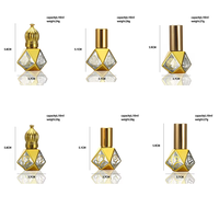 En stock – Flacon de parfum de luxe en verre doré de 8 ml, vide, pour huiles essentielles, avec applicateur roll-on et vaporisateur, portable, idéal pour cadeau, vente en gros