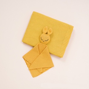 Manta de Seguridad de Punto 100% Algodón, Suave, con Diseño de Animalito Conejo, Juego de Toalla y Manta Reconfortante, Regalos Relajantes para Bebés Recién Nacidos - Product Image 2