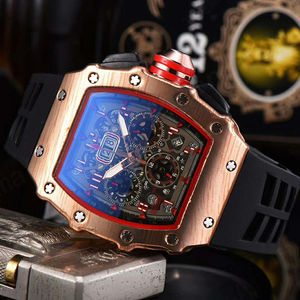 Reloj de Cuarzo Cronógrafo LILUOKE para Hombre, Esfera Tonneau, Reloj Deportivo de Pulsera con Correa de Silicona, Fecha Automática, Reloj Masculino - Product Image 5