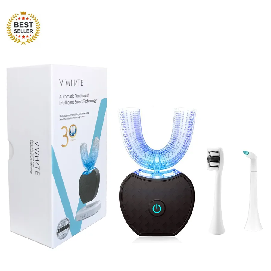 Brosse à dents sonique automatique en forme de U rechargeable de marque privée écologique en gros 360 brosse à dents électrique pour le blanchiment des dents