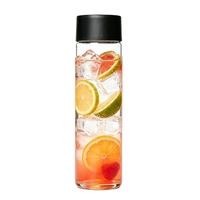 Bouteille en verre transparente cylindrique vide avec bouchon en plastique, étiquette personnalisée, 250 ml, 350 ml, 400 ml, 500 ml, 800 ml, contenant d'emballage pour boissons