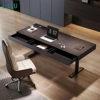 Bureau de direction Liyu convertible et personnalisable, en alliage d'aluminium et bois, avec tiroirs de rangement, garantie 5 ans, idéal pour les bureaux