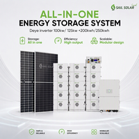Kit solaire complet Deye hybride triphasé 100 kW 125 kW 400 V avec système de batterie HV 241 kWh 257 kWh
