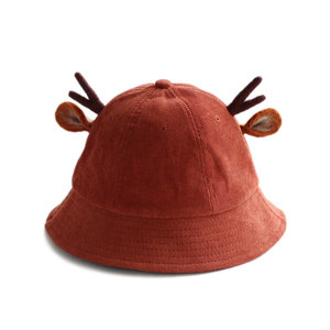 Cappello da Pescatore in Velluto a Coste con <span class=keywords><strong>Corna</strong></span> <span class=keywords><strong>di</strong></span> <span class=keywords><strong>Cervo</strong></span>, Cappello a Secchiello con Orecchie <span class=keywords><strong>di</strong></span> <span class=keywords><strong>Cervo</strong></span> in Feltro Fatte a Mano, Cappello a Secchiello Divertente a Cartone Animato per Bambini Autunno Inverno - Product Image 6
