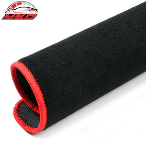 พรมปูพื้นสำหรับรถยนต์เทสล่า รุ่น S ปี 2012-2020 แบบกำมะหยี่สีดำขอบแดง สำหรับด้านหน้าและด้านหลัง - Product Image 3